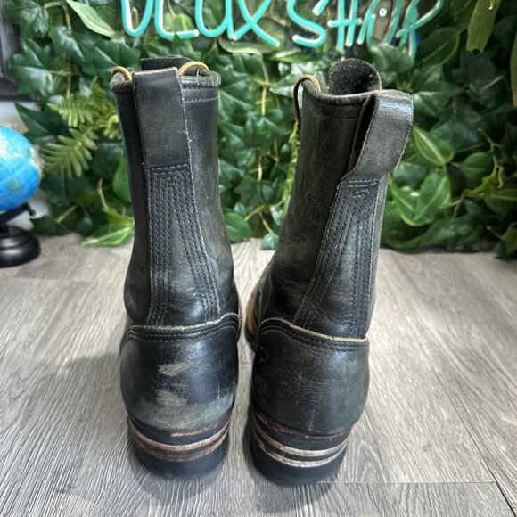 Canada West Lace Work Boots Men’s 9 D Black Leather Logger 14375 main image 9